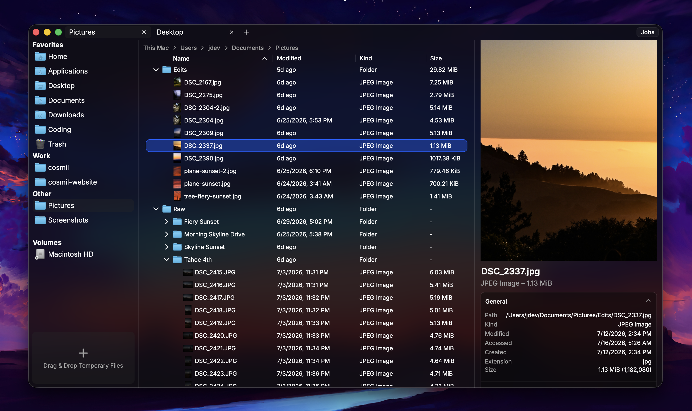 Multi-pane layout